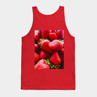 Juicy Red Strawberries Retro Aesthetic Photography Artwork Tank Top